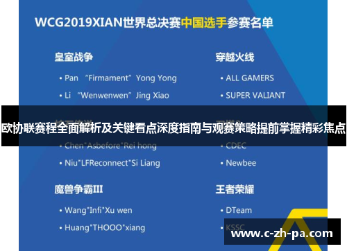 欧协联赛程全面解析及关键看点深度指南与观赛策略提前掌握精彩焦点